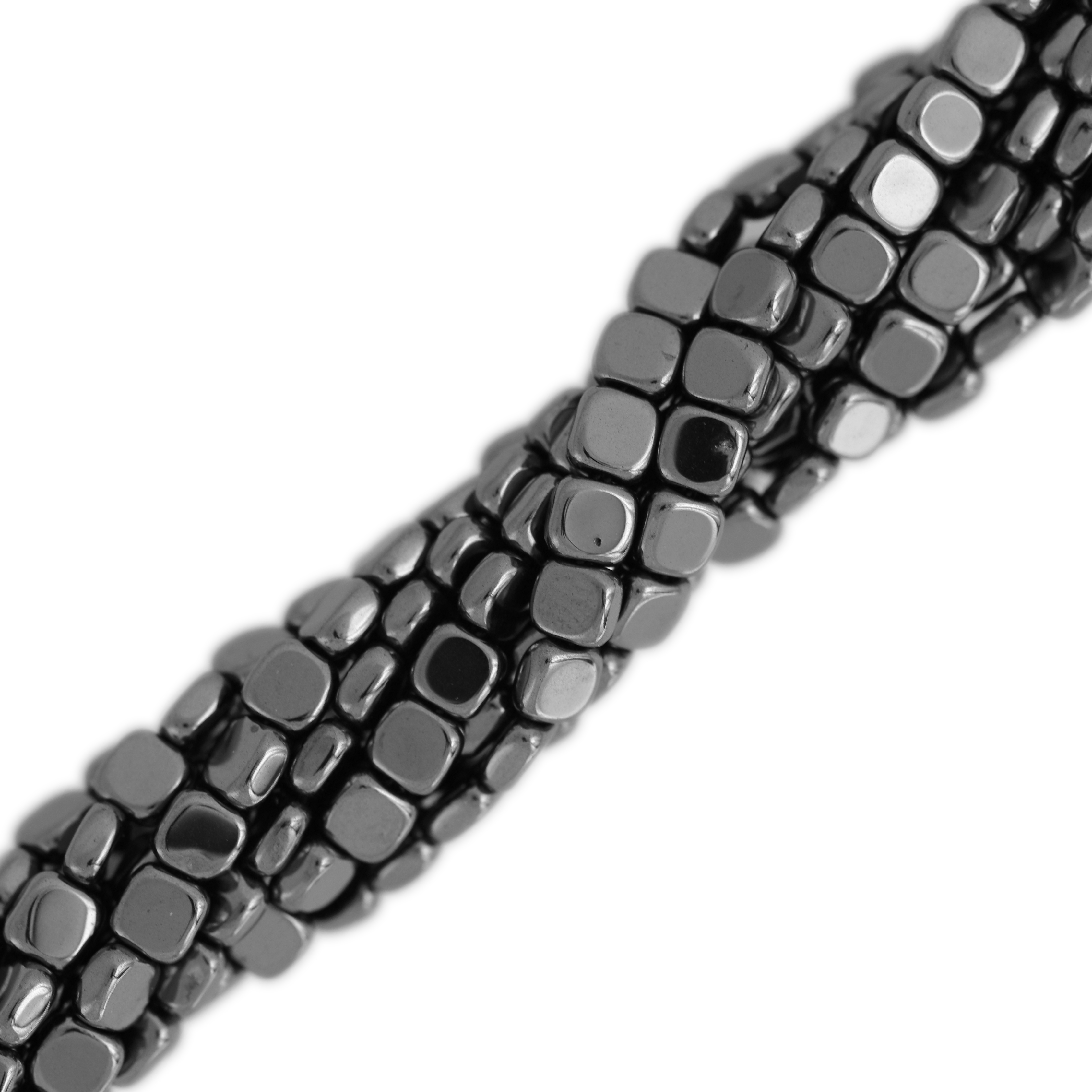 Filo di Cubi piatti in Ematite, lisci, 4x2 mm