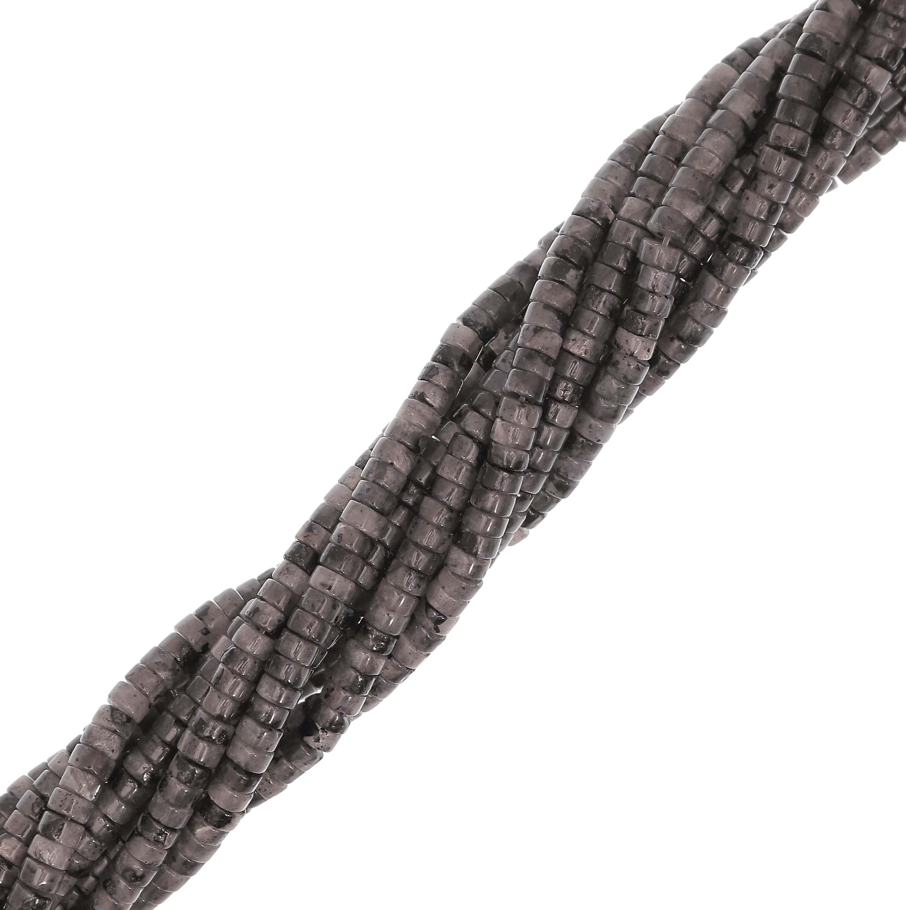 Rondelle a filo in pietra dura, 4,5x2,5 mm., colore Agata Grigia