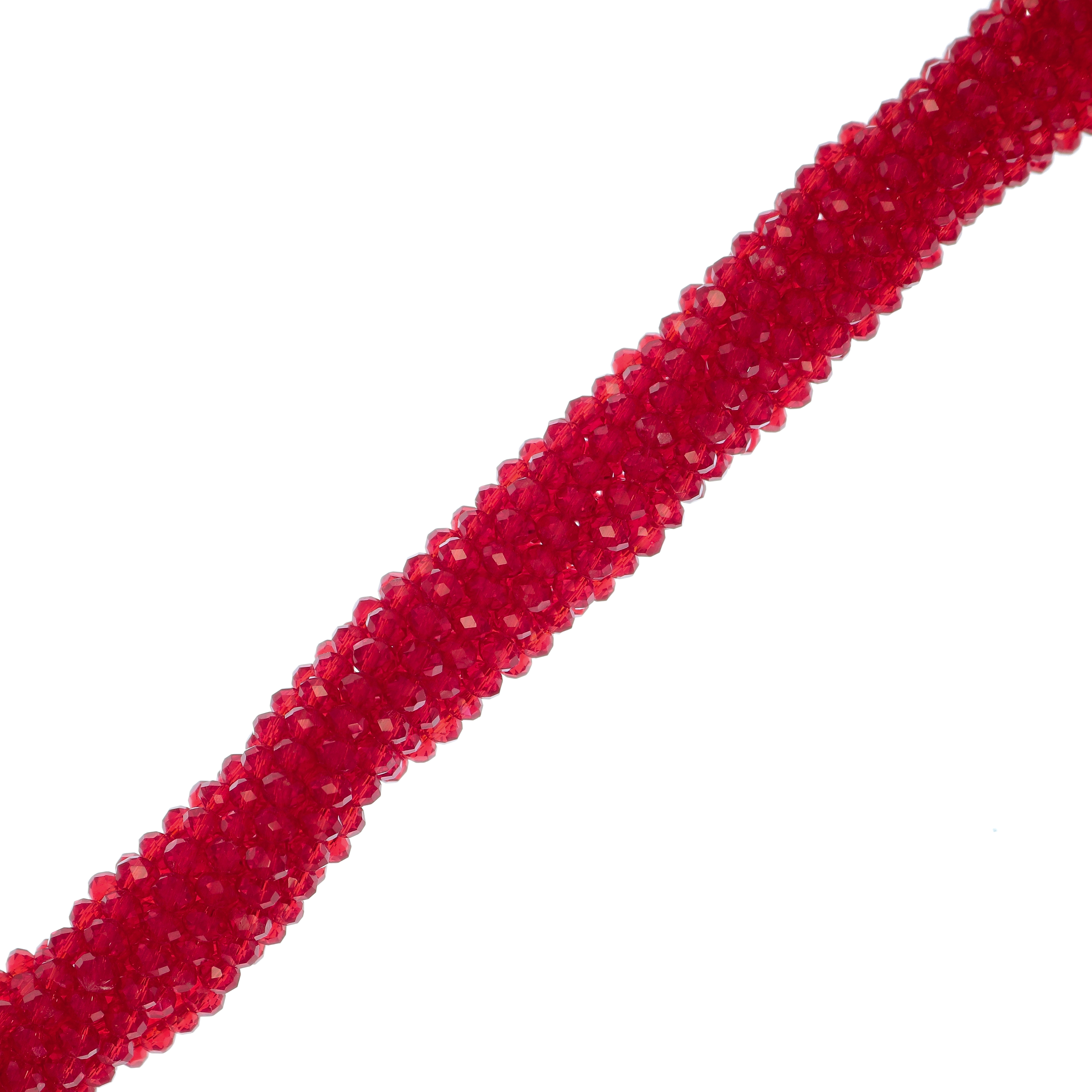 Filo di Cipollotti in Cristallo, 3x2mm., colore ROSSO TRASPARENTE