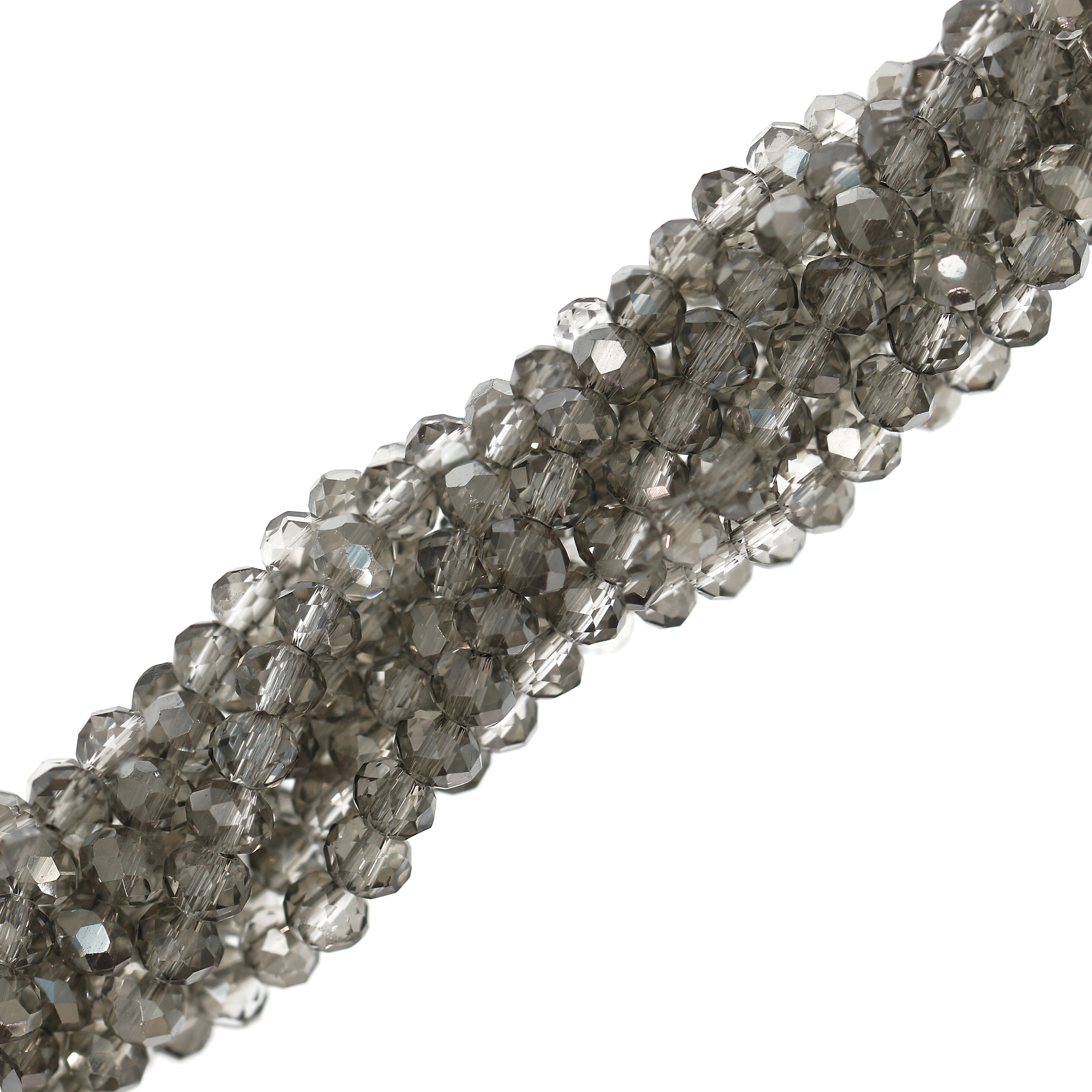 Filo di Cipollotti in Cristallo, 4x3 mm., colore GRIGIO TRASP. LISTRATO