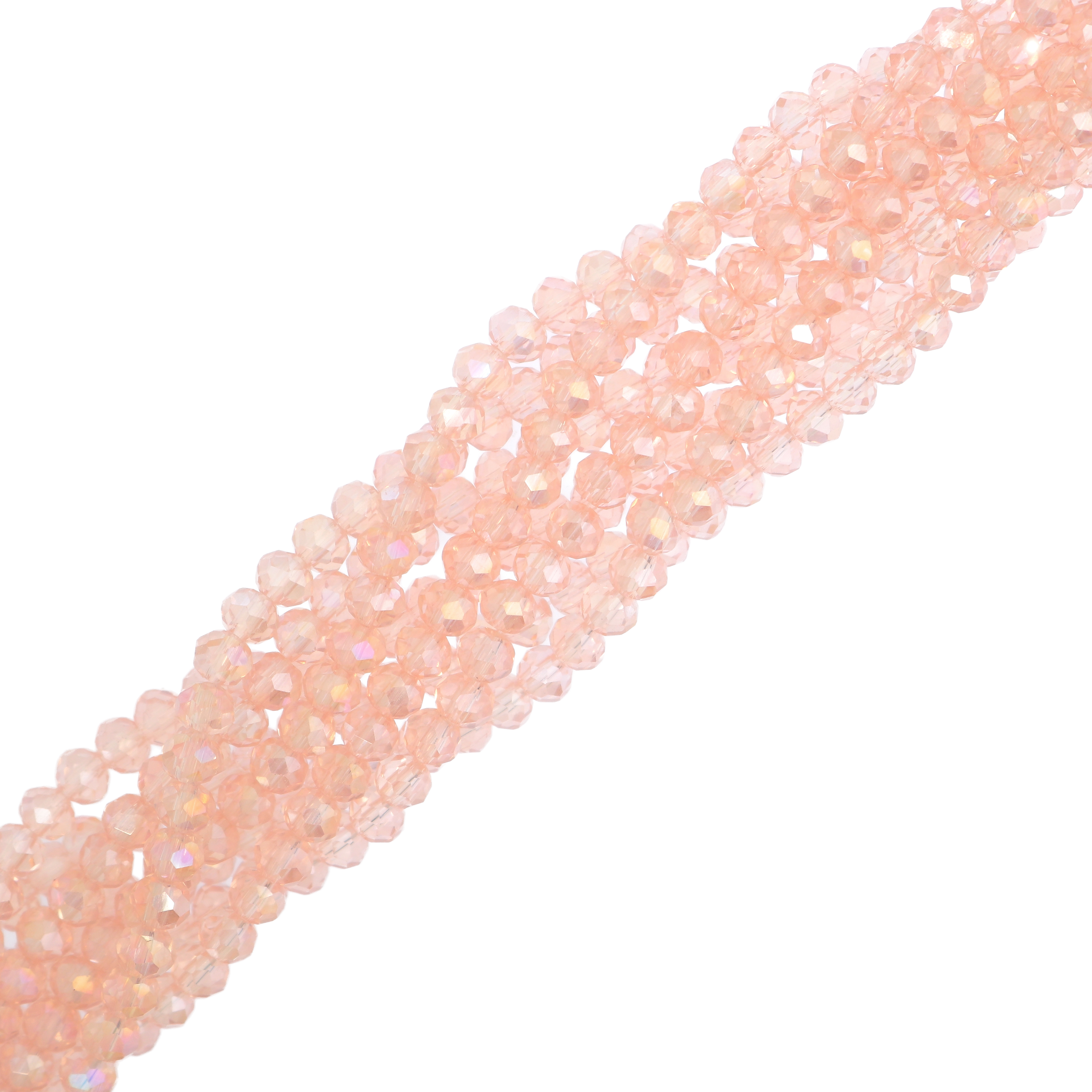 Filo di Cipollotti in Cristallo, 4x3 mm., colore ROSA TRASPARENTE