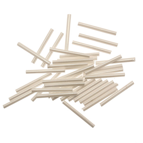 Baguette lunga, in vetro, diametro, 3 mm., lunga 25 mm., colore BIANCO GESSO