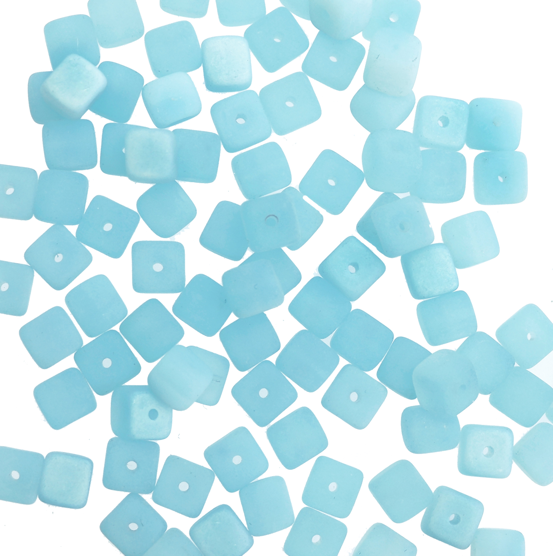 Cubo, 5x5mm., Turchese opaco