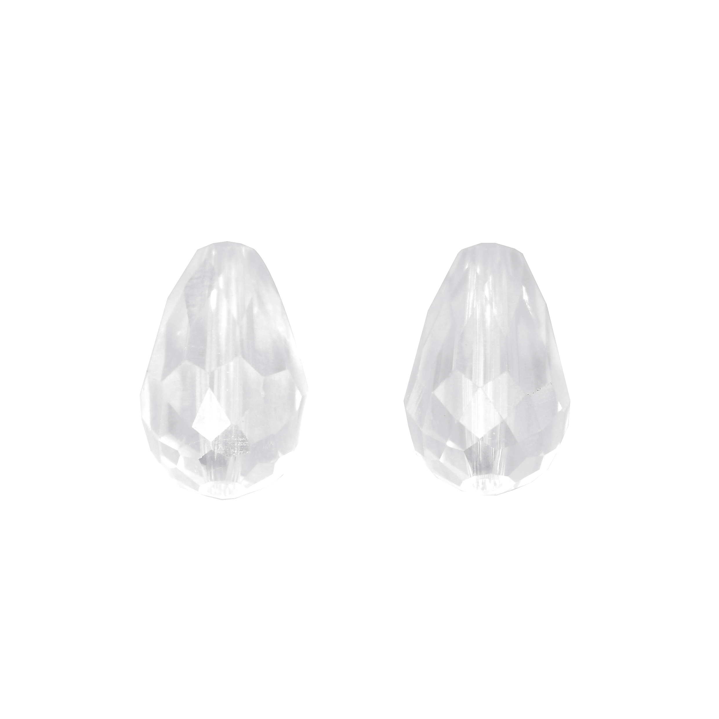 Goccia sfaccettata con foro passante, in cristallo, 10x15 mm., colore Crystal
