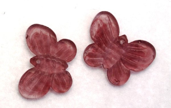 Farfalla foro in alto, 18x14 mm., Ametista chiaro trasparente