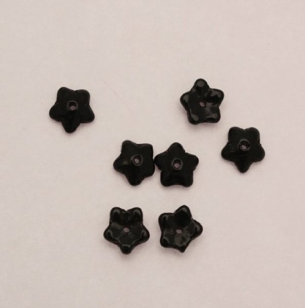 Fiore foro centrale, 7 mm., Nero