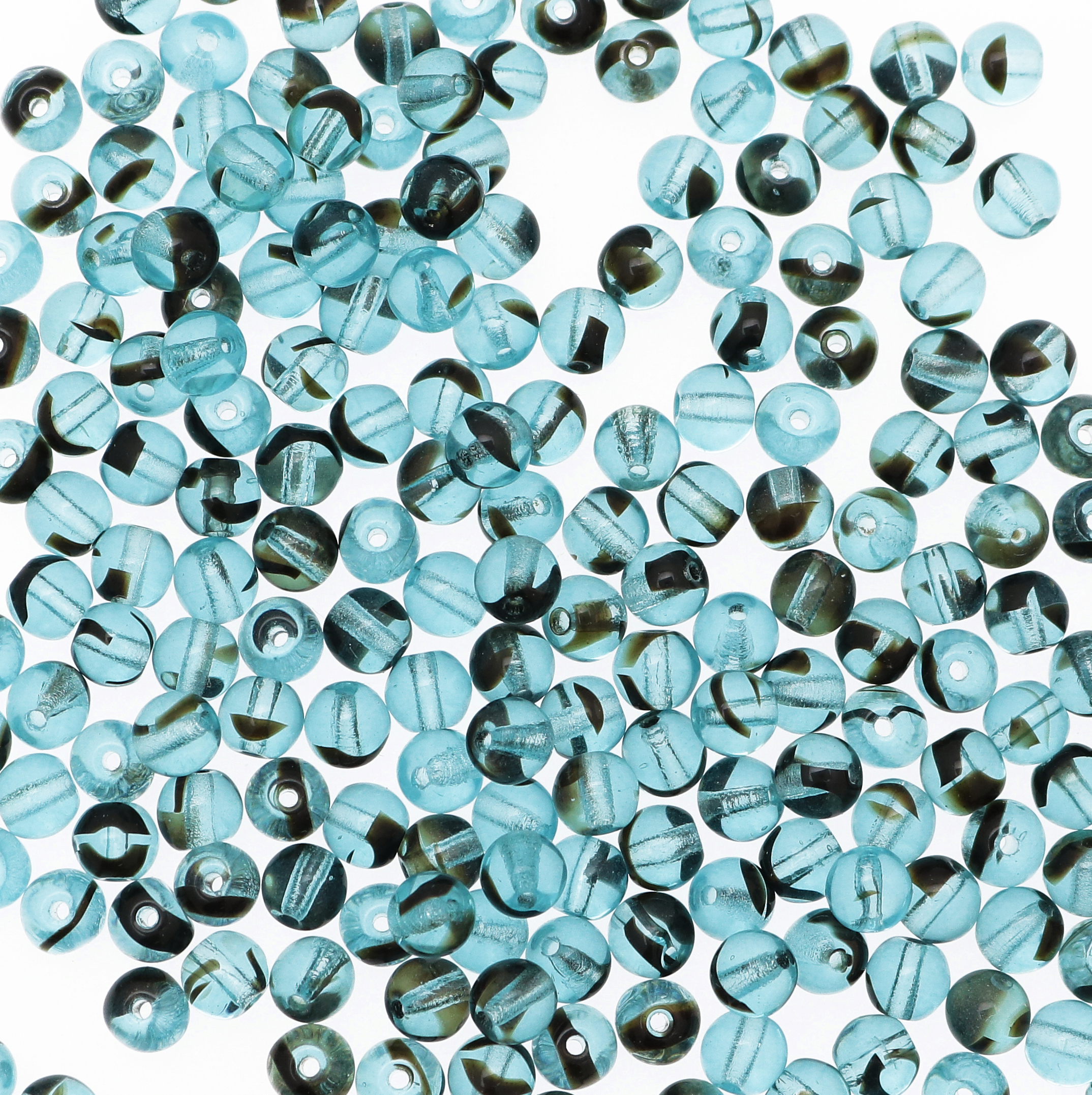 Palla, 5 mm., Indicolite striato con marrone