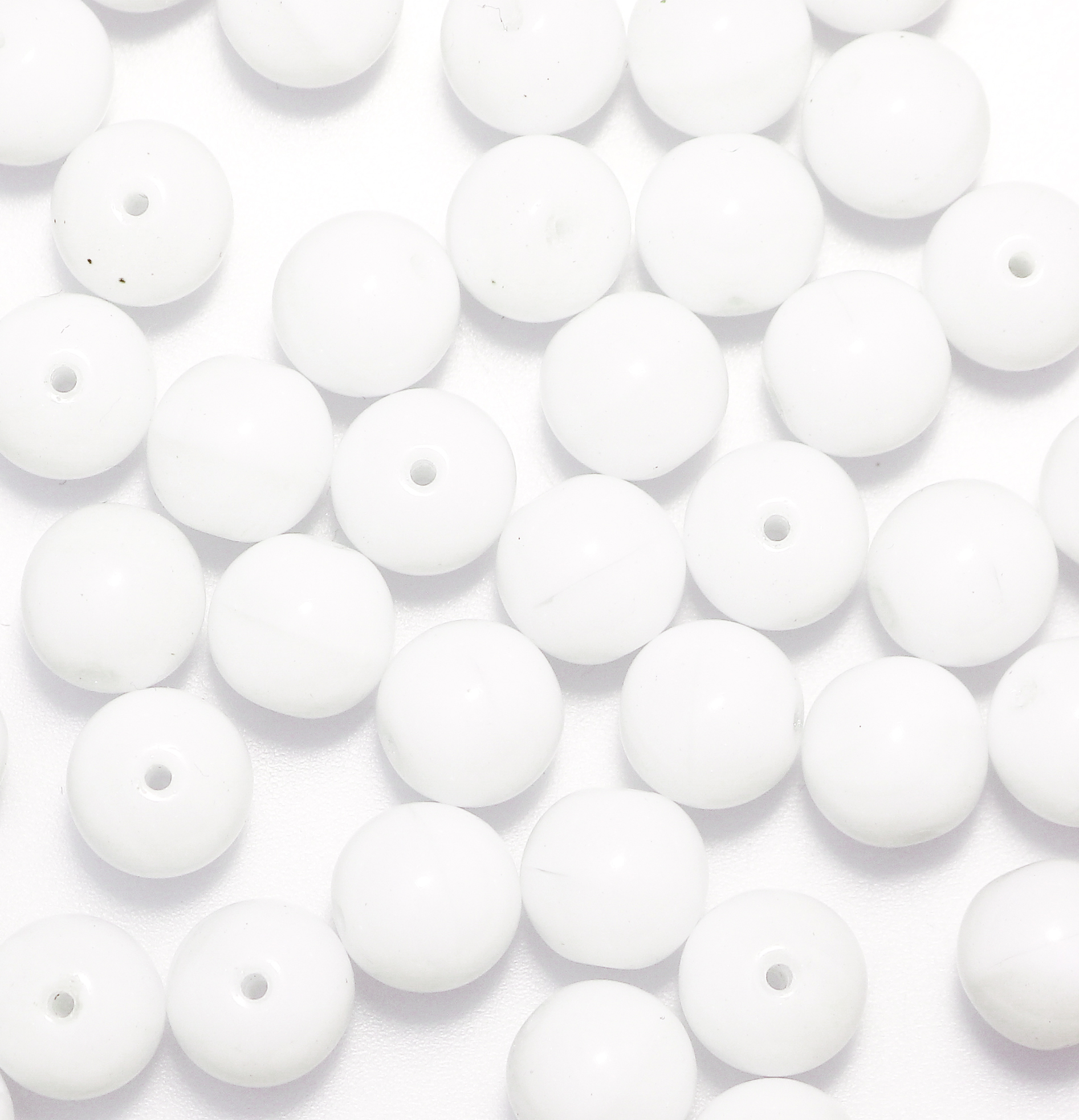 Palla, 8 mm., Bianco latte poco sfumato