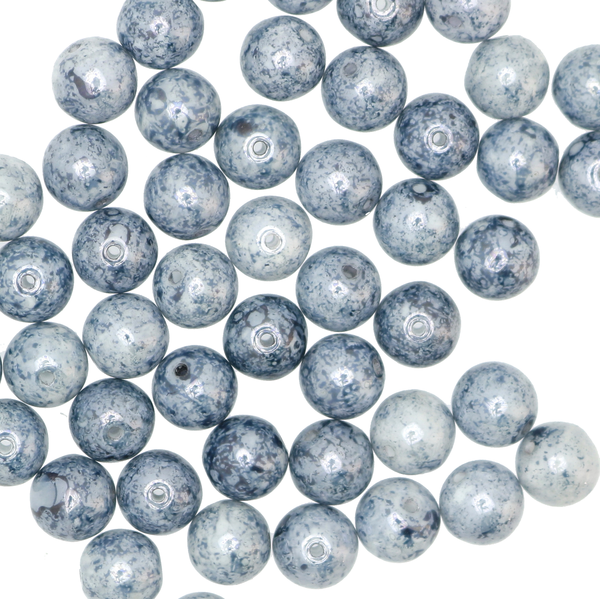 Palla, 8 mm., Blu marmorizzato