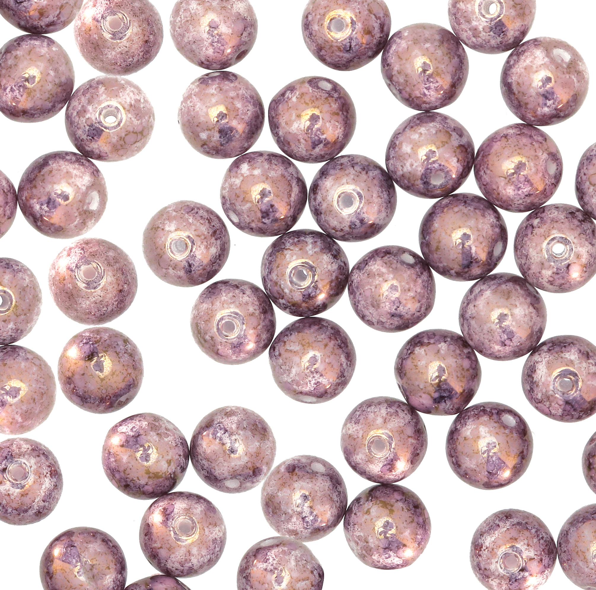 Palla, 8 mm., Ametista marmorizzato