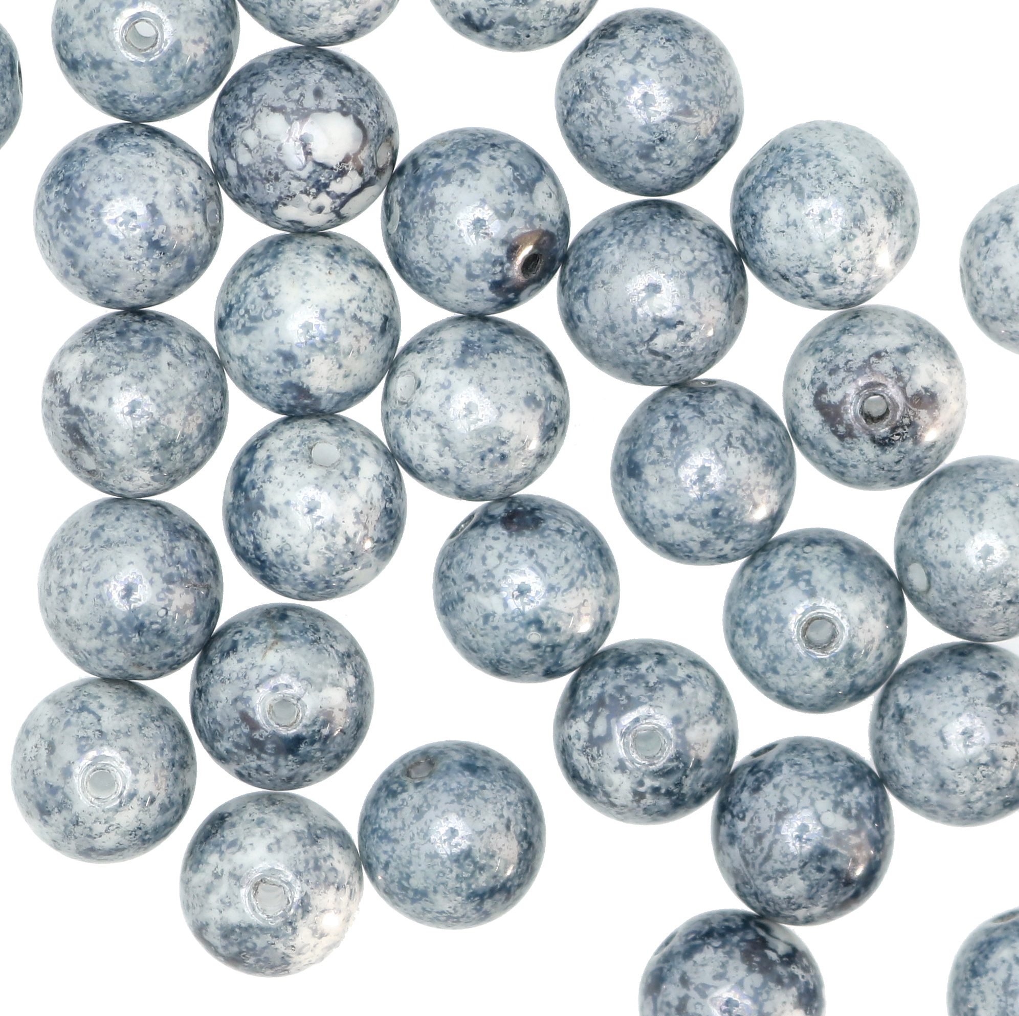 Palla, 10 mm., Blu marmorizzato