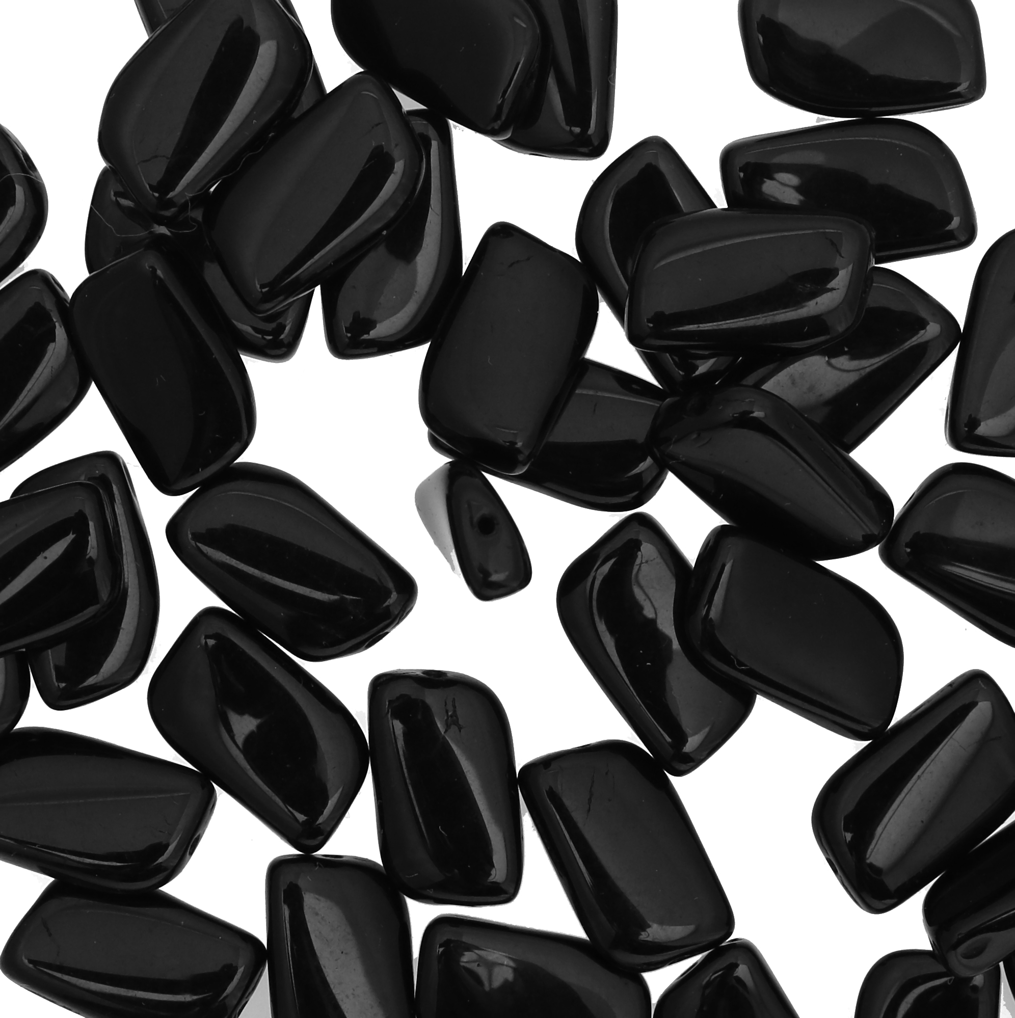 Rettangolo curvo, 17x10 mm., Nero