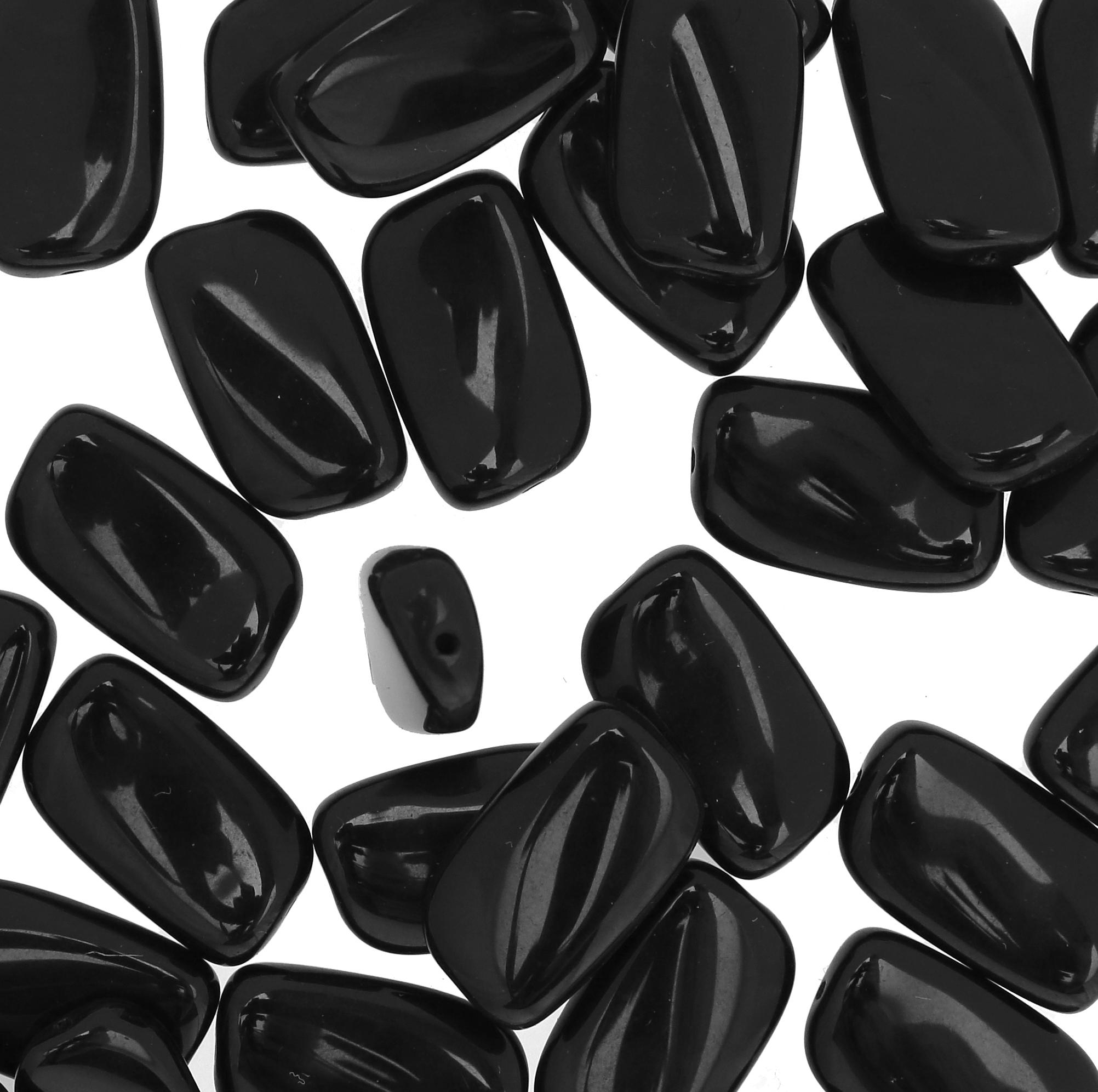 Rettangolo curvo, 21x13 mm., Nero