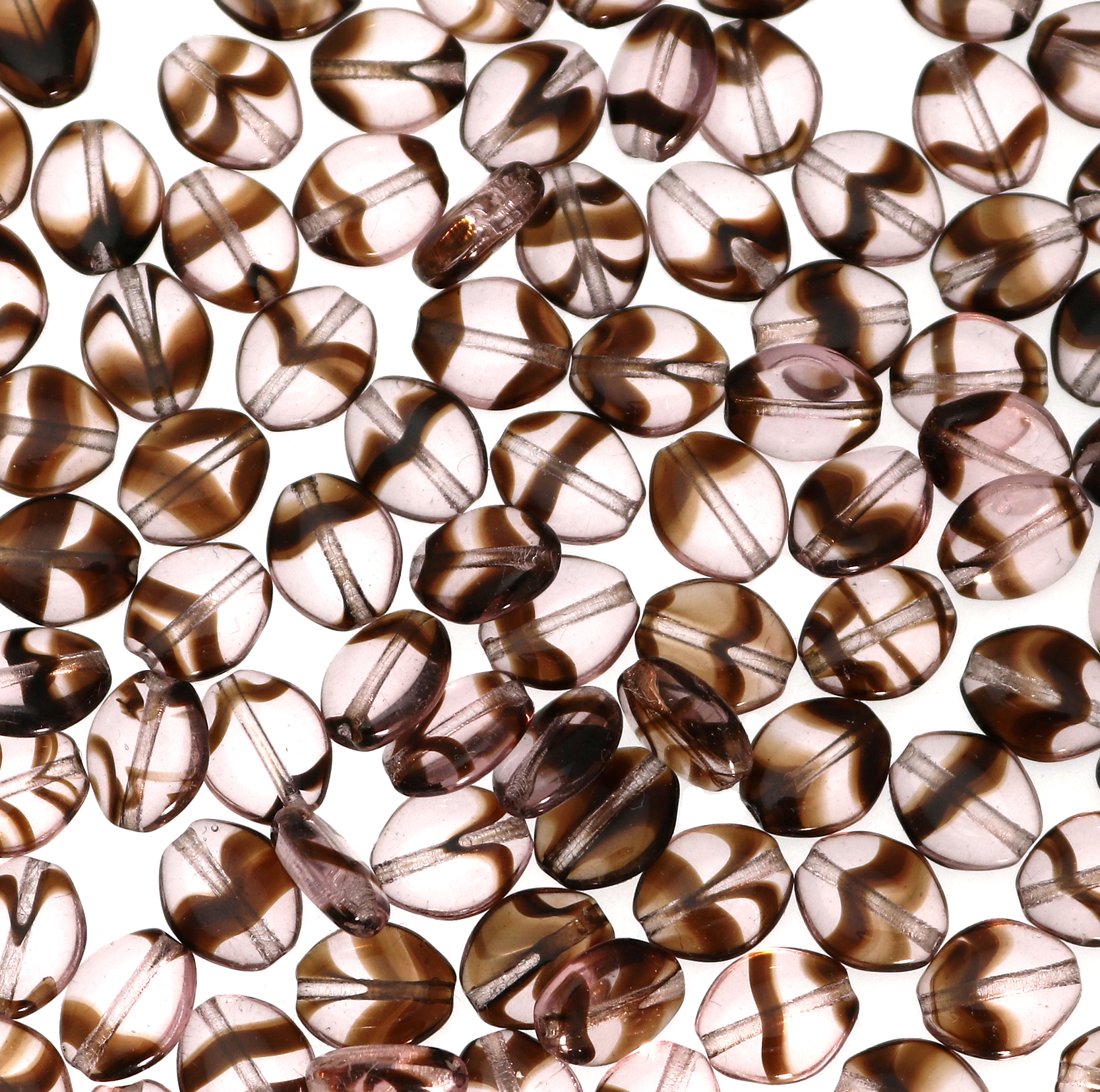 Semino, 10x8 mm., Vinaccia striato in marrone