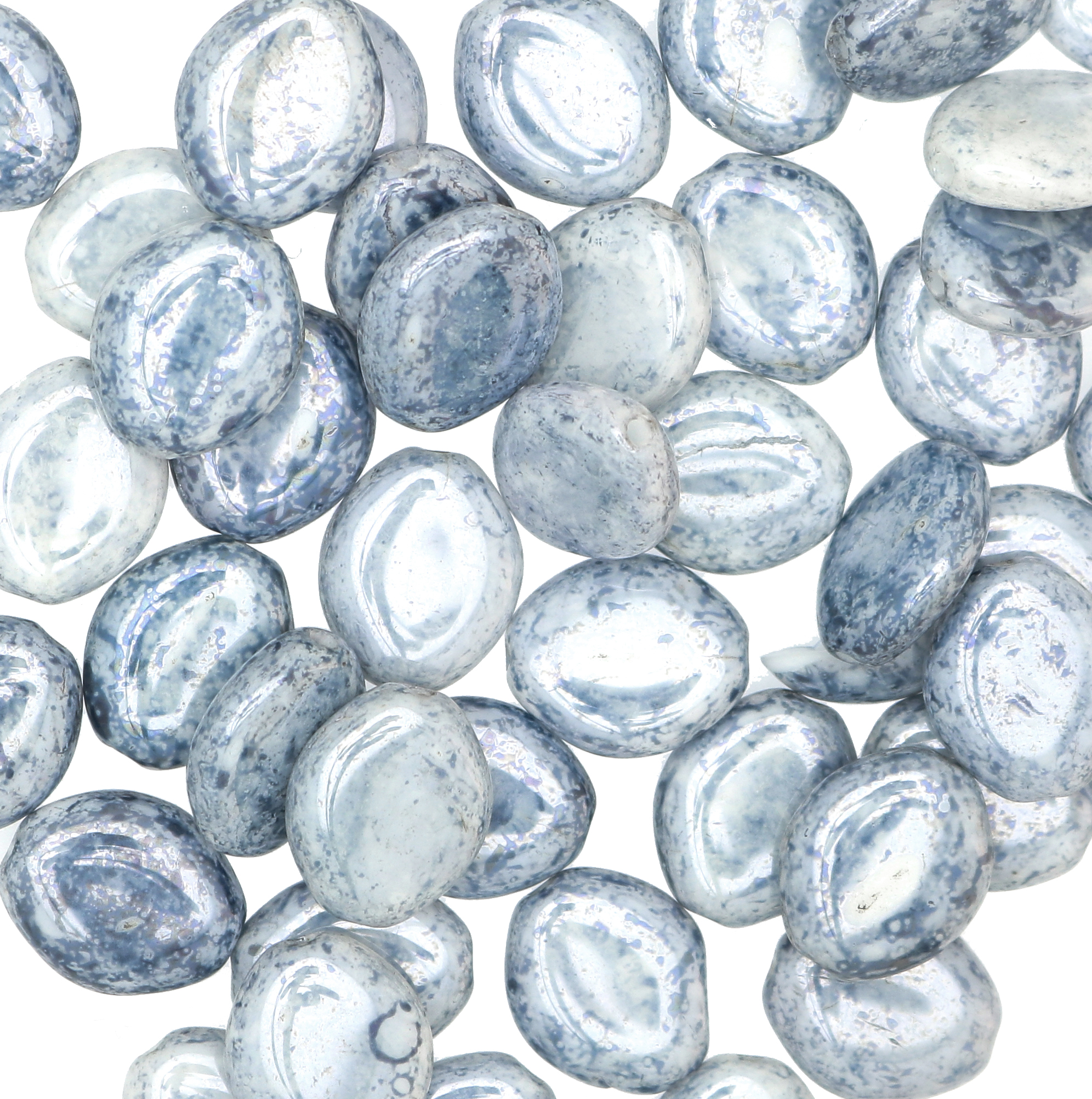 Semino, 12x10 mm., Blu marmorizzato