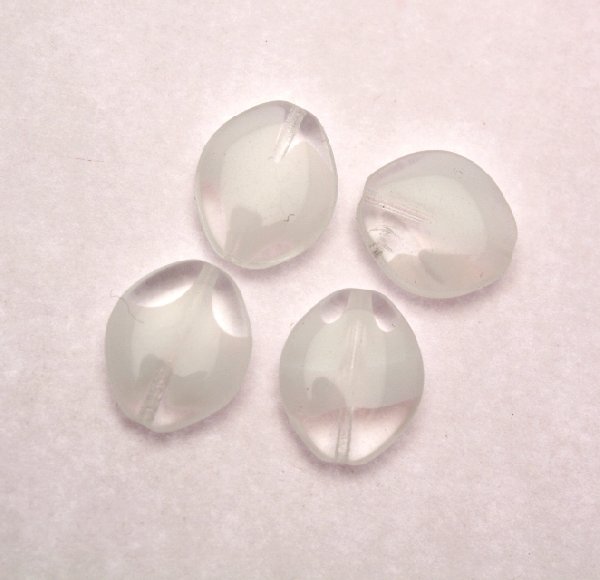 Semino, 14x12 mm., Bianco sfumato in Crystal