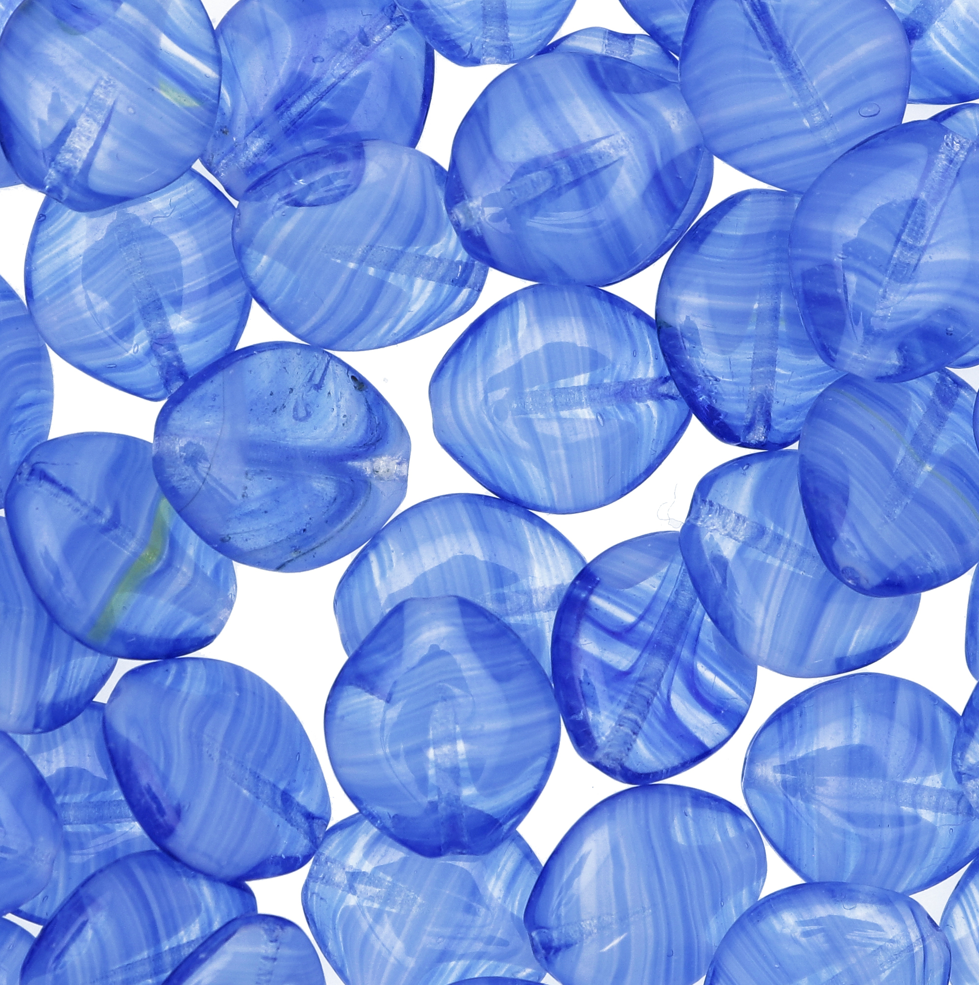 Sema, 14x12 mm., Acqua striata in bianco