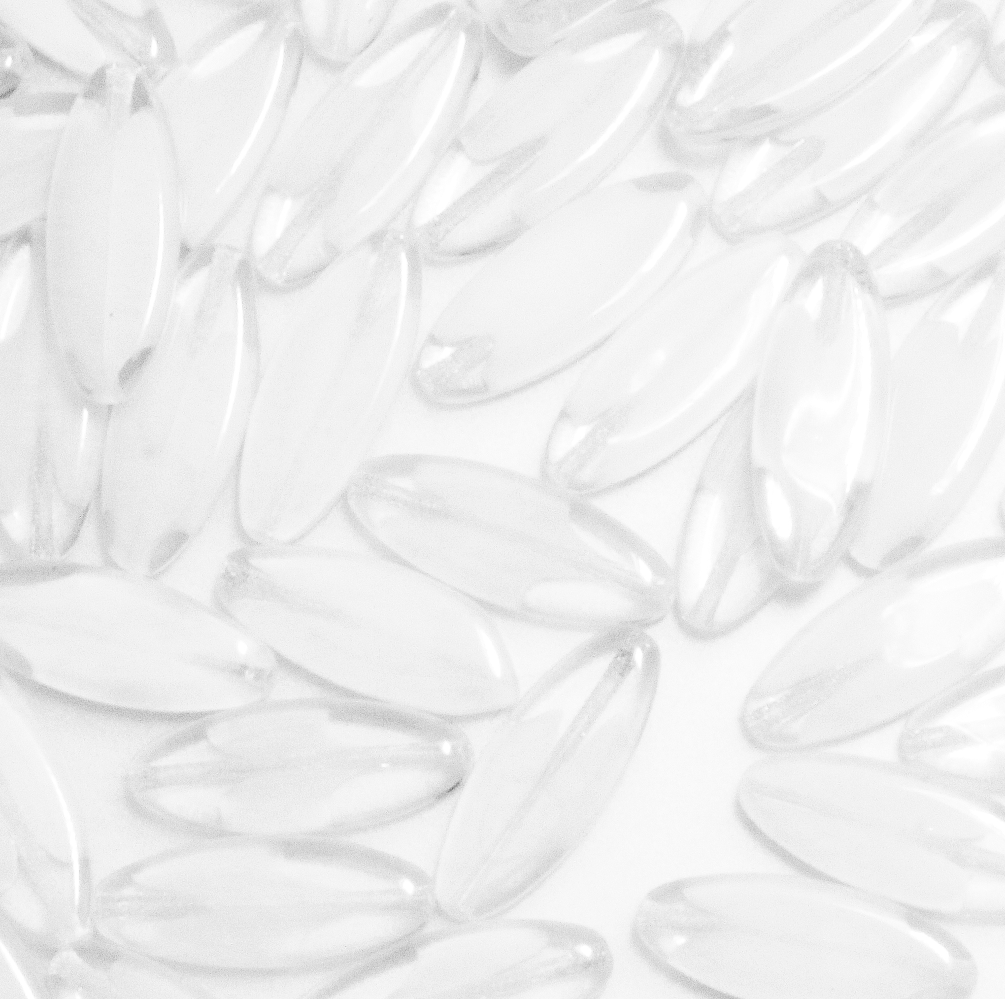 Sema media, 20x8 mm., Bianco sfumato in Crystal