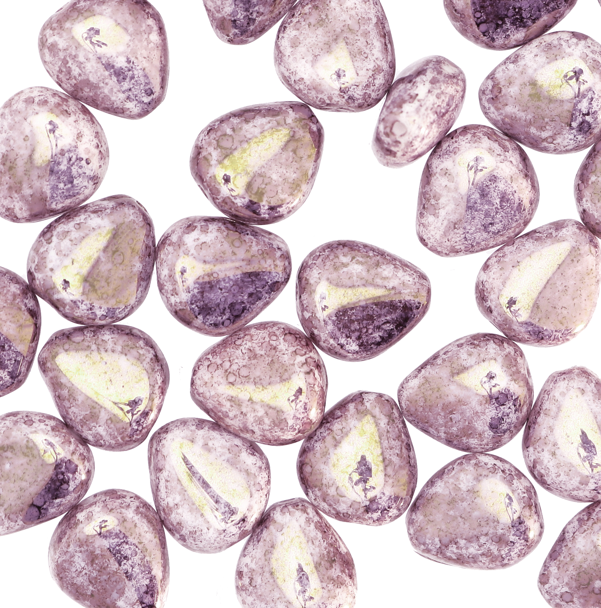 Sasso triangolare, 12x11 mm., Ametista marmorizzato