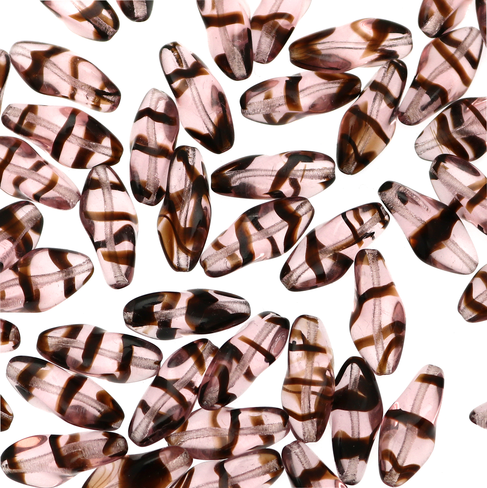 Torciglione, 19x10 mm., Vinaccia striato in marrone