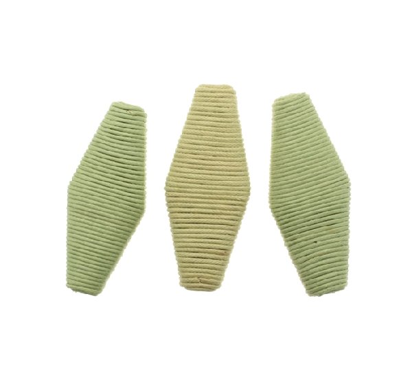 Rombo piatto in corda incollata, 48x22 mm., Verde peridot
