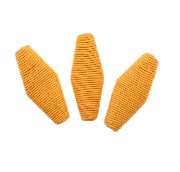 Rombo piatto in corda incollata, 48x22 mm., Arancione chiaro