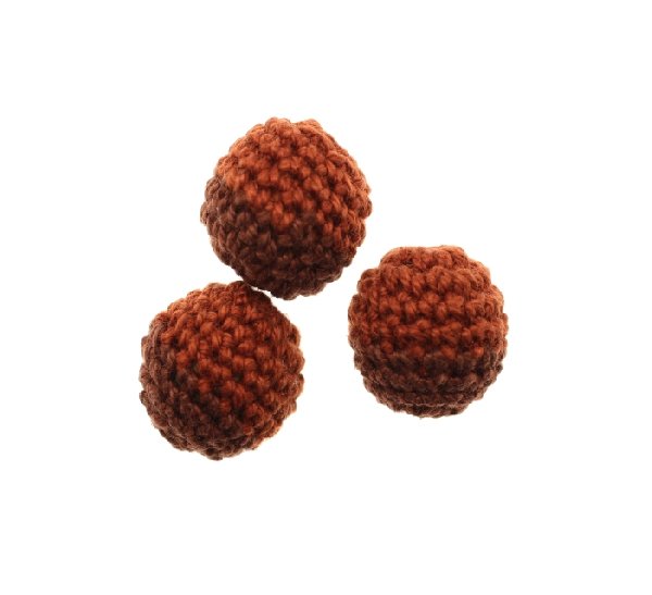 Palla in cotone all'uncinetto, bicolore, Marrone scuro + Marrone