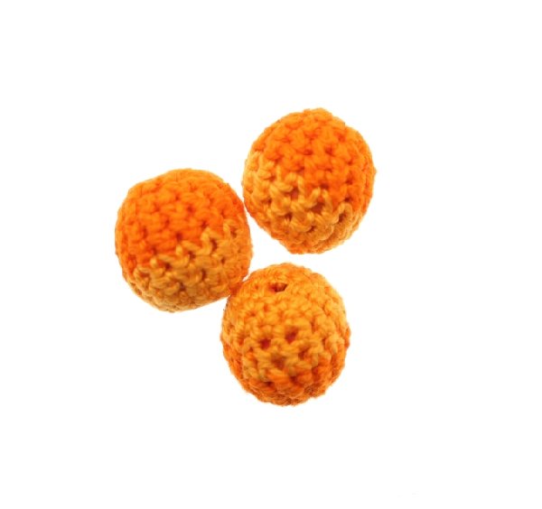 Palla in cotone all'uncinetto, bicolore, Arancione + Arancione scuro