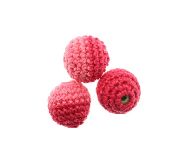 Palla in cotone all'uncinetto, bicolore, Fucsia + Rosa