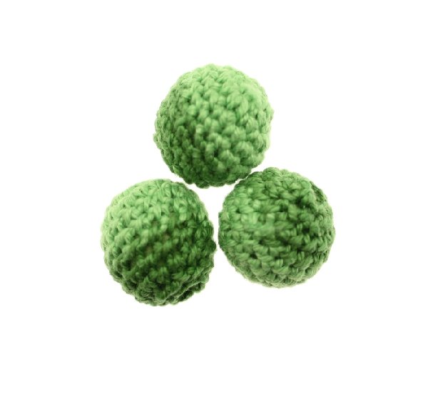 Palla in cotone all'uncinetto, bicolore, Verde oliva + Peridot