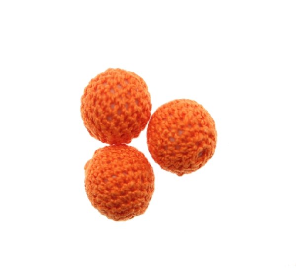 Palla in cotone all'uncinetto, 24 mm., Arancione