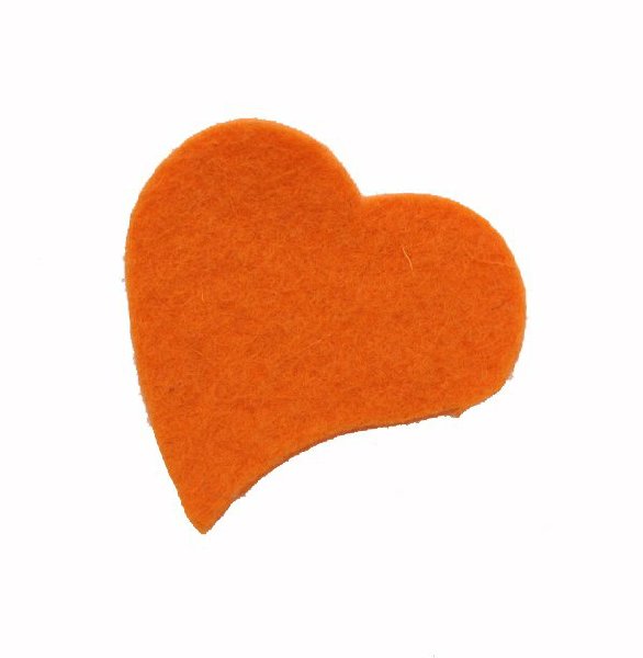 Cuore piatto in feltro, 36x38 mm.