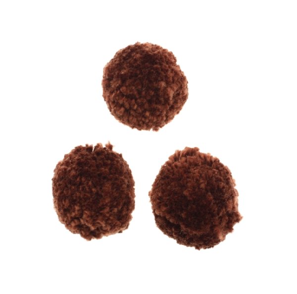 Pon pon in cotone, la misura dei pon pon può variare dai 25 ai 30 mm., Marrone scuro