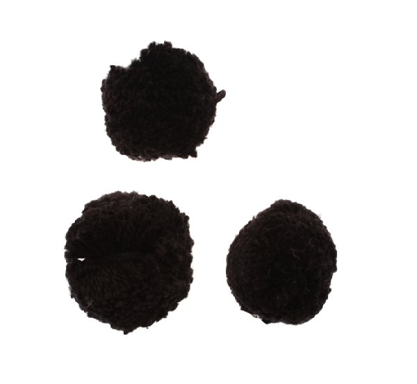 Pon pon in cotone, la misura dei pon pon può variare dai 30 ai 32 mm., Nero