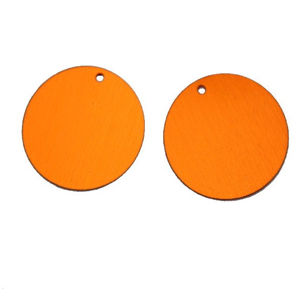 Paiettes tonde sottilissime con foro in alto, Arancione scuro metallizzato