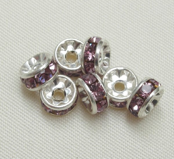 Rondella strass, 4,5 mm., base Argento Chiaro