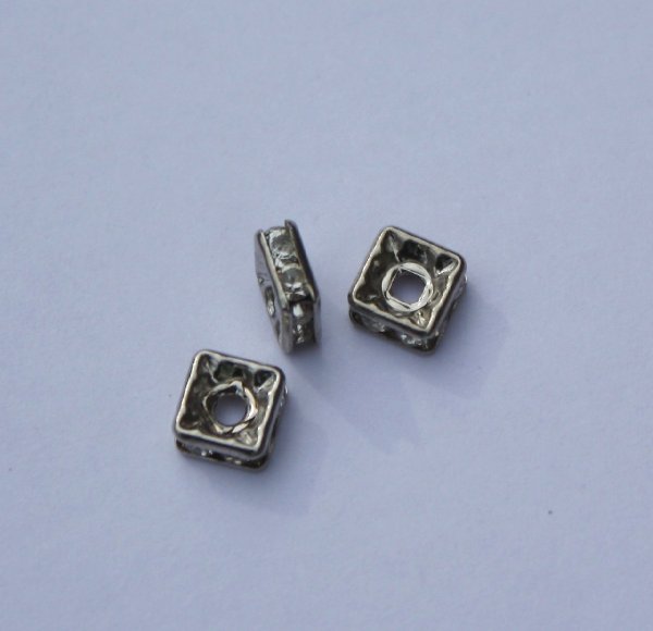 Rondella strass quadrata, 5 mm., colore strass Crystal