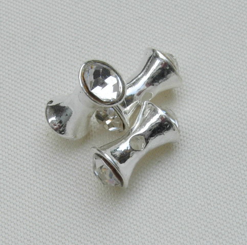 Tubo strass Crystal base Argento Chiaro