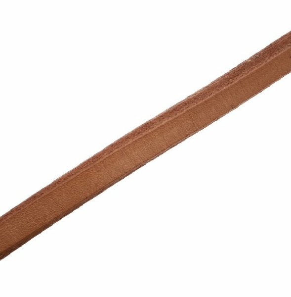 Cordoncino grosso in cuoio, alto 10 mm., spesso 5,6 mm., colore Marrone medio
