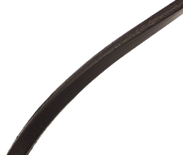 Cordoncino grosso in cuoio, alto 10 mm., spesso 5,6 mm., colore Marrone scuro