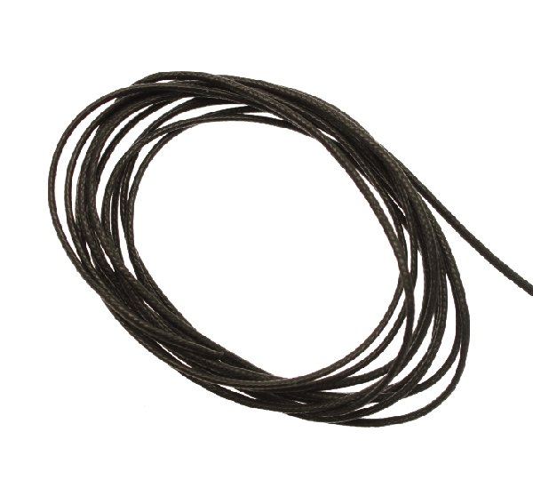 Cordoncino in cotone cerato, spessore 1 mm, colore Nero