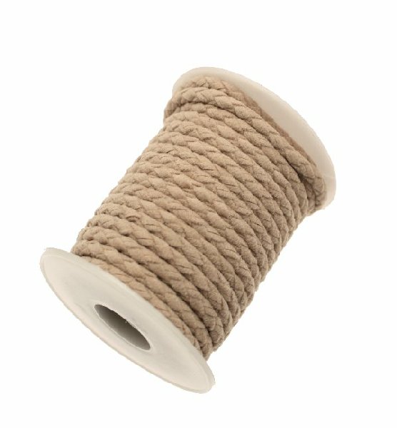 Cordoncino tubolare intrecciato, in alcantara, diametro 5 mm., colore Beige