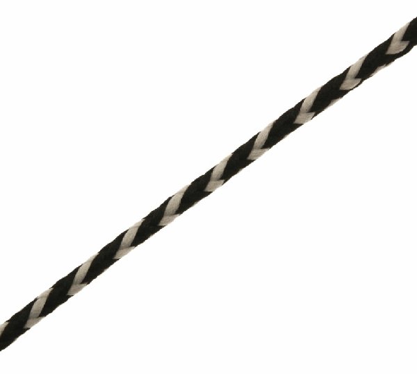 Cordoncino tubolare intrecciato, sintetico, diametro 3 mm., colore MULTICOLOR BIANCO E NERO