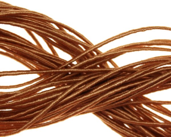 Cordoncino rivestito in viscosa, spessore 1 mm, colore Ecru