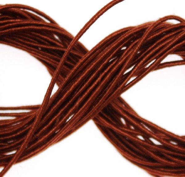 Cordoncino rivestito in viscosa, spessore 1 mm, colore Marrone bronzato