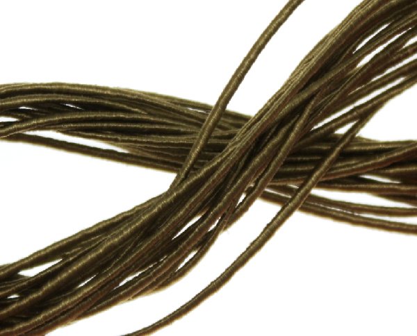 Cordoncino rivestito in viscosa, spessore 1 mm, colore Verde oliva
