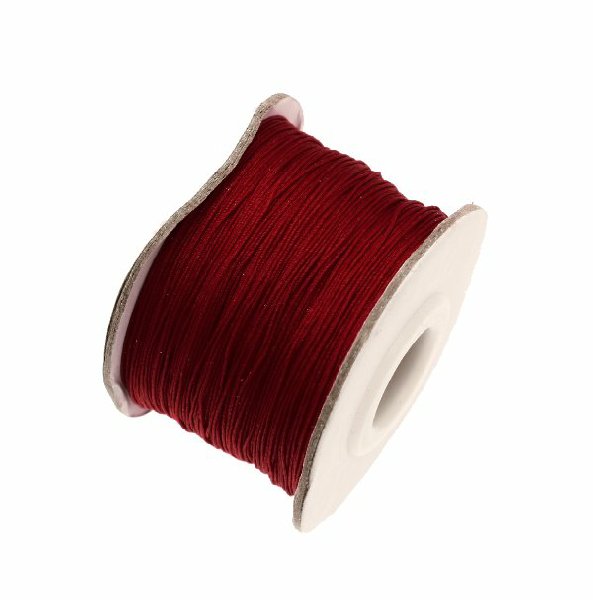 Filo di nylon, spessore 0,5 mm., per infilare perle, colore BORDEAUX