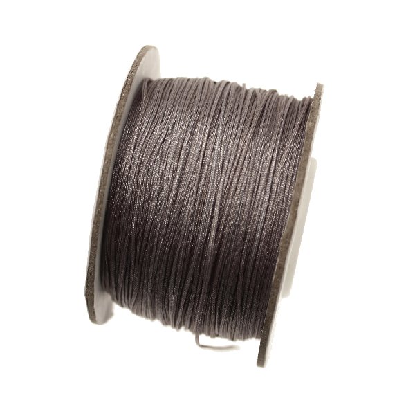 Filo di nylon, spessore 0,5 mm., per infilare perle, colore GRIGIO