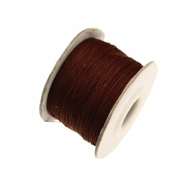 Filo di nylon, spessore 0,5 mm., per infilare perle, colore MARRONE
