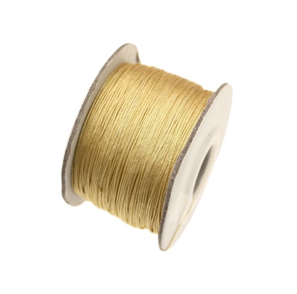 Filo di nylon, spessore 0,5 mm., per infilare perle, colore GIALLO ORO